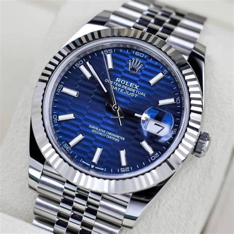 rolex date just 41 blue